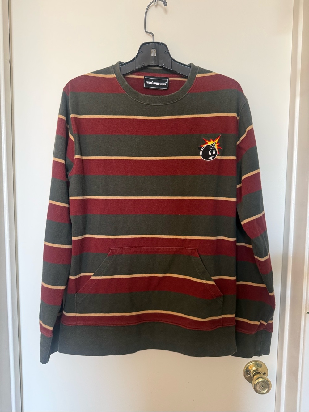 The Hundreds Adam Bomb Striped Long Sleeve Pullover Shirt Size M